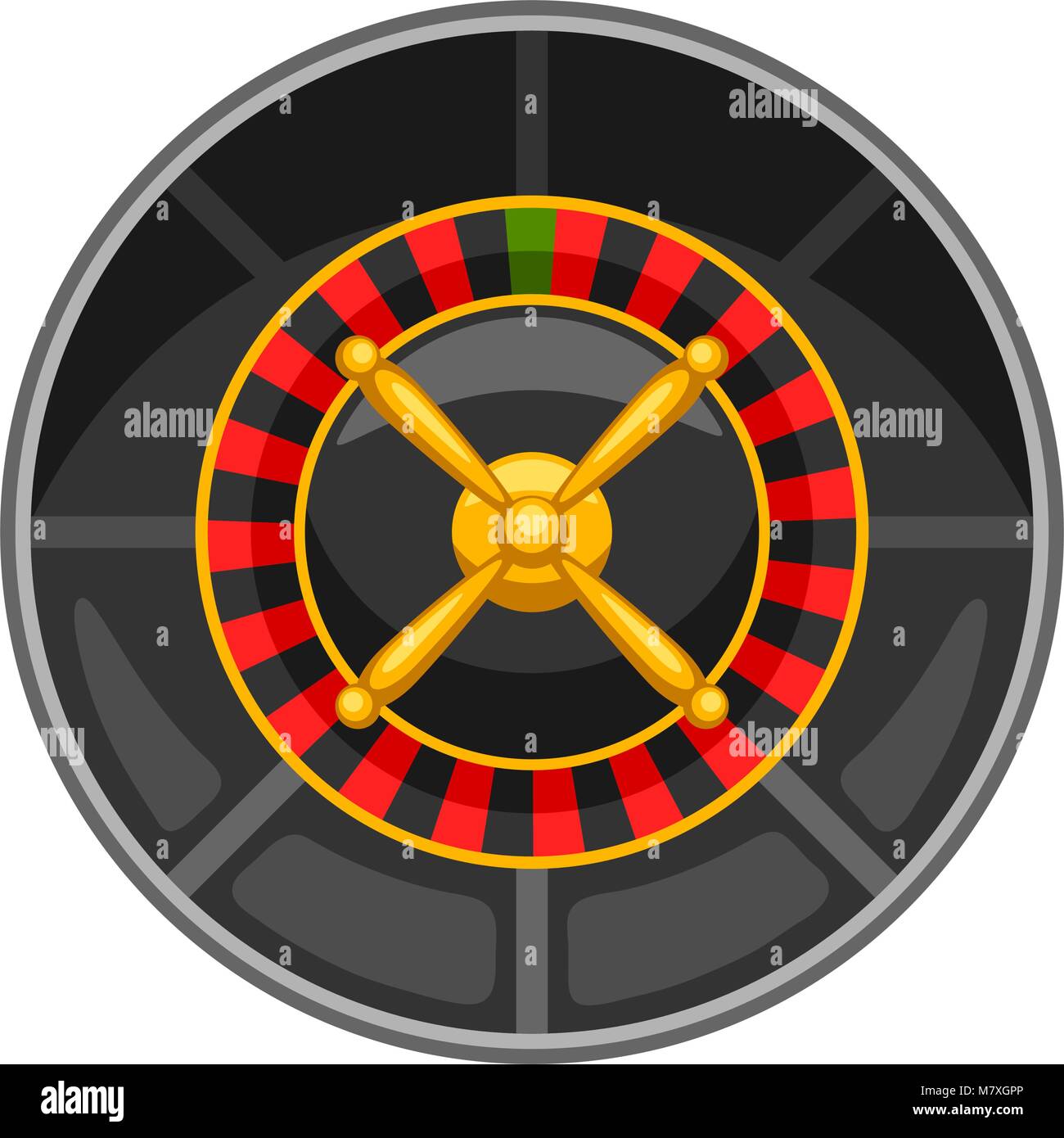 Casino roulette wheel isolated on white background Stock Vector