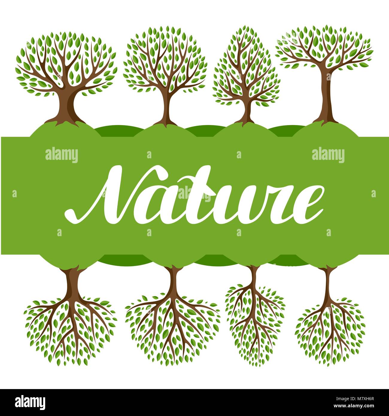 Background with abstract stylized trees. Natural illustration Stock ...