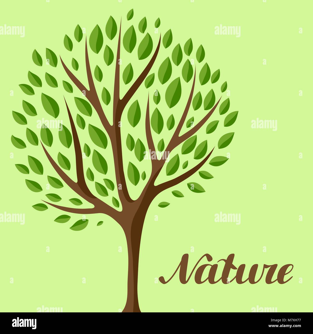 Background with abstract stylized tree. Natural illustration Stock ...