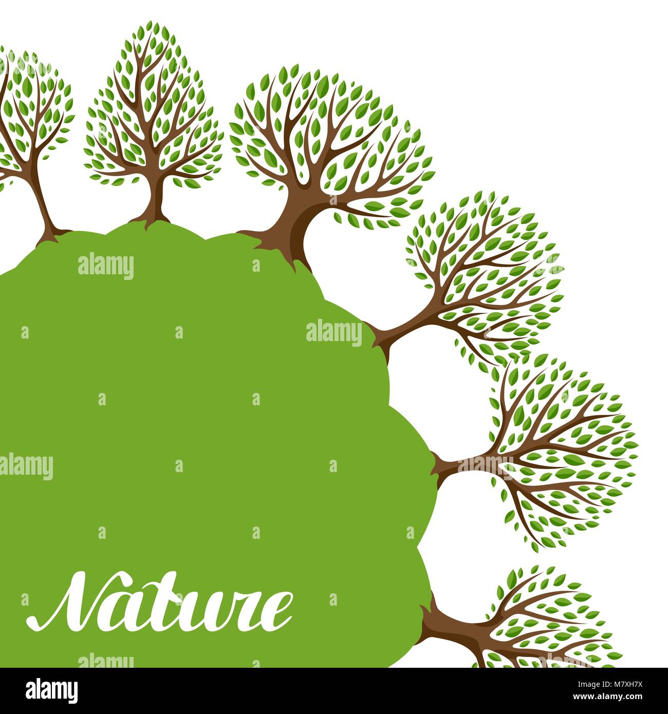 Background with abstract stylized trees. Natural illustration Stock ...