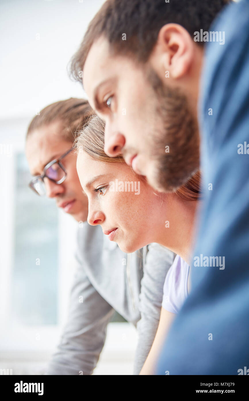 Businesspeople look thoughtfully as a symbol of responsibility and decision Stock Photo