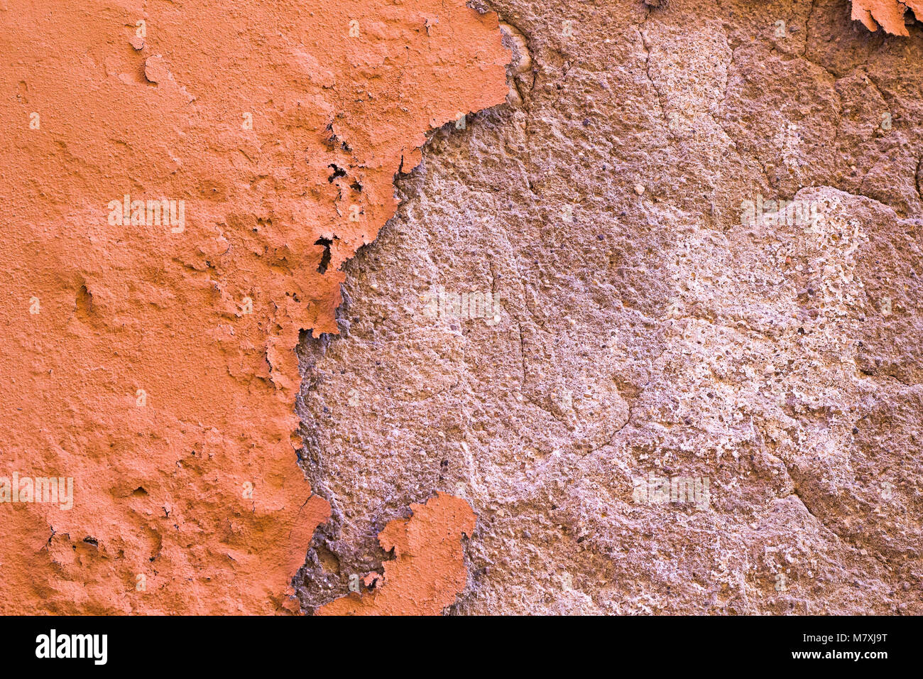 Damaged Painted Orange Brown Old Wall Background Texture Stock Photo