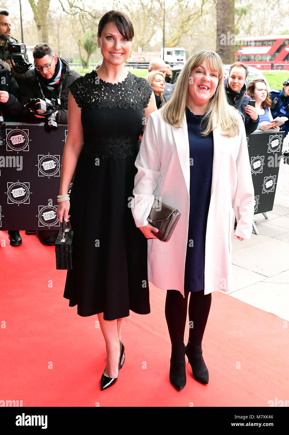 Emma Barton (left) and Lorraine Stanley attending the 2018 TRIC Awards