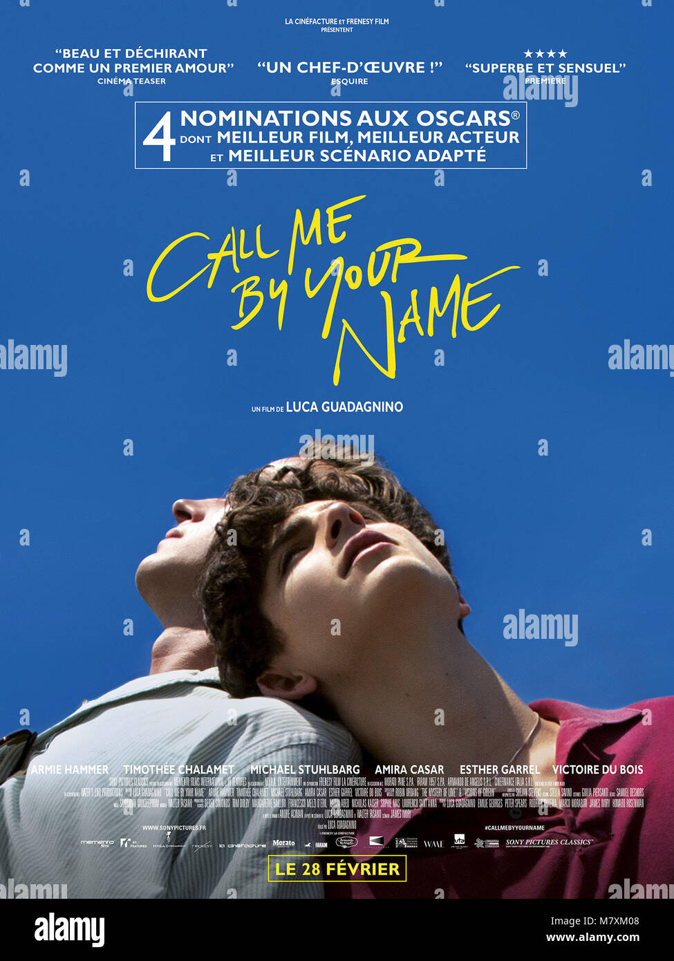 CALL ME BY YOUR NAME French Poster From Left Armie Hammer Timothee 