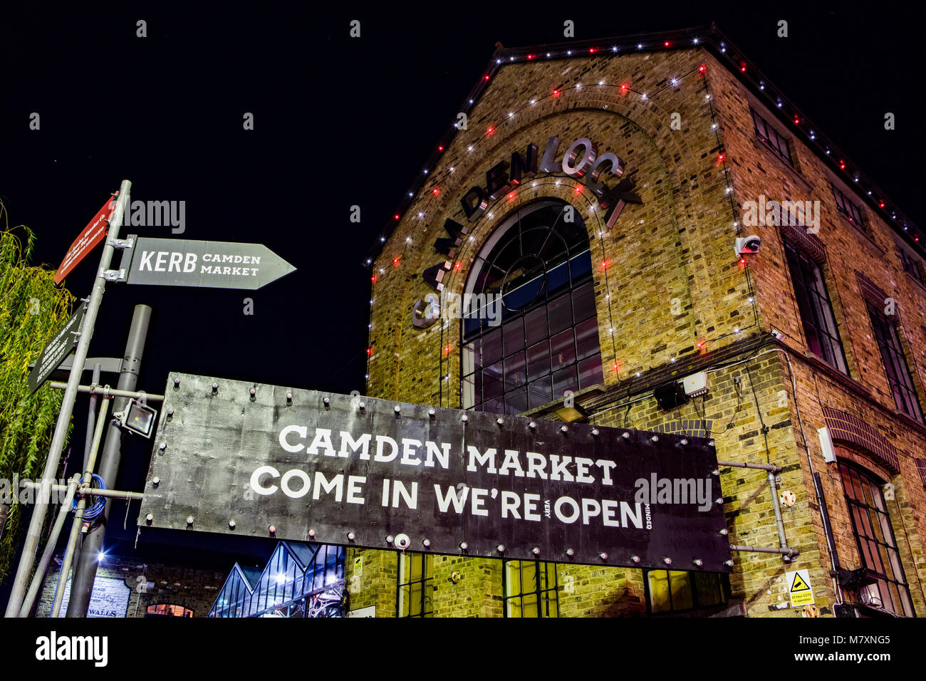 Camden Market by night. Stock Photo