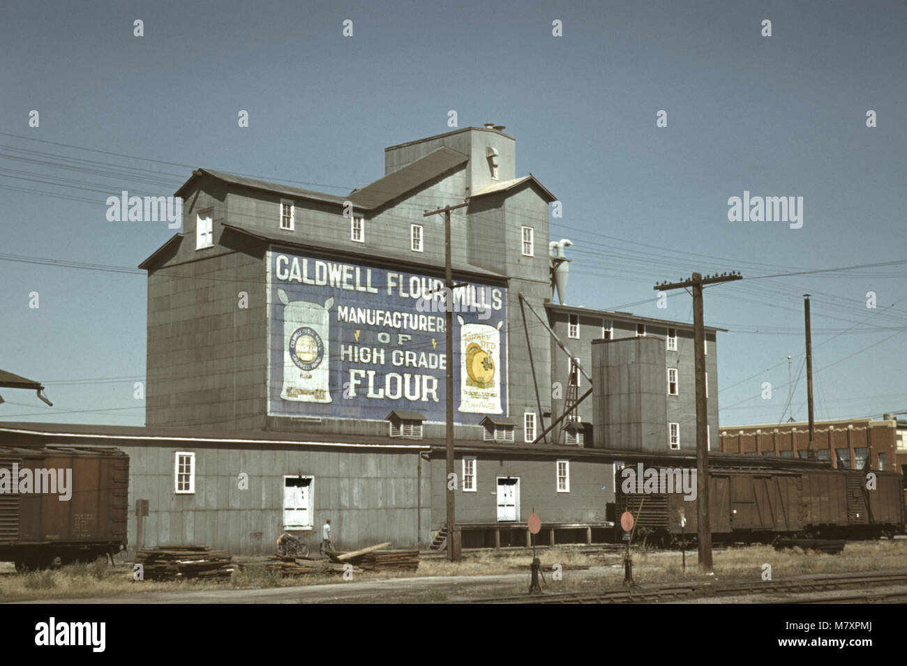 Flour Mill, Caldwell, Idaho, USA, Russell Lee for Farm Security Administration - Office of War Information, July 1941 Stock Photo