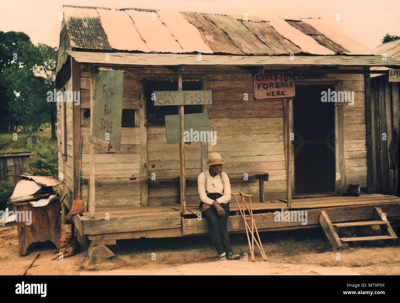 Rural Store with Live Fish for Sale, Natchitoches, Louisiana, USA