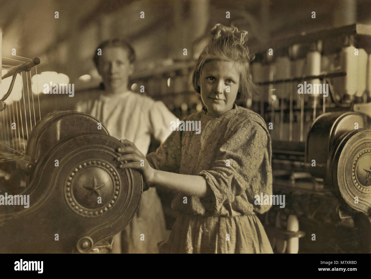 Typical Cotton Mill Spinner, Lancaster, South Carolina, USA, Lewis Hine for National Child Labor Committee, November 1908 Stock Photo