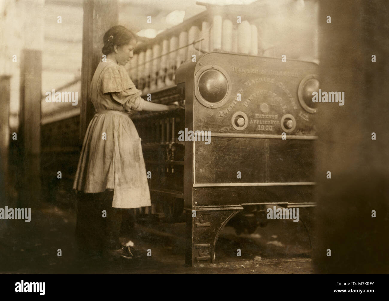 Young Girl Working in Yarn Mill, FullLength Portrait, Anniston