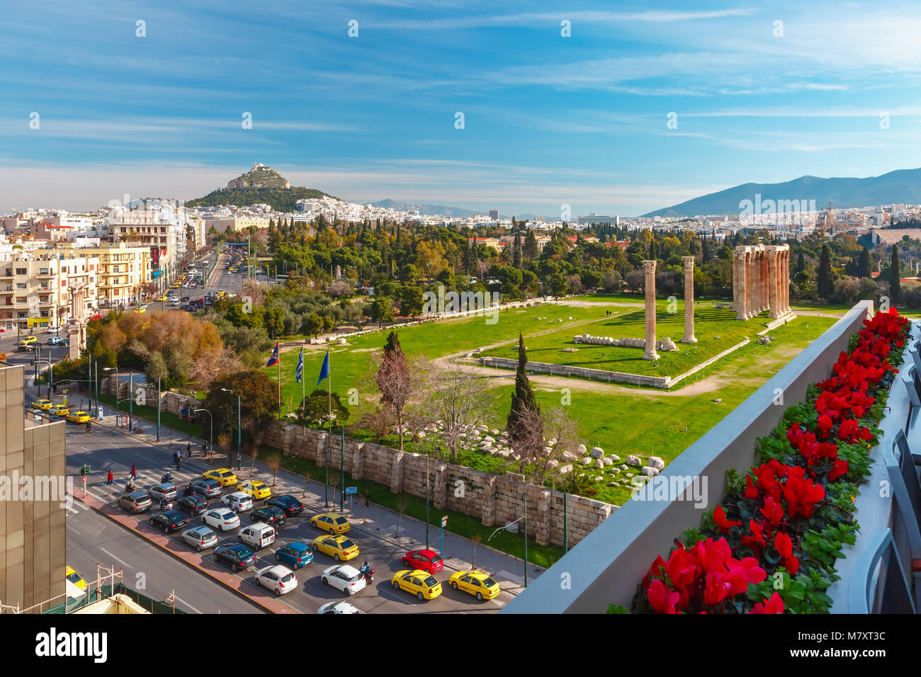 Aerial city view in Athens, Greece Stock Photo