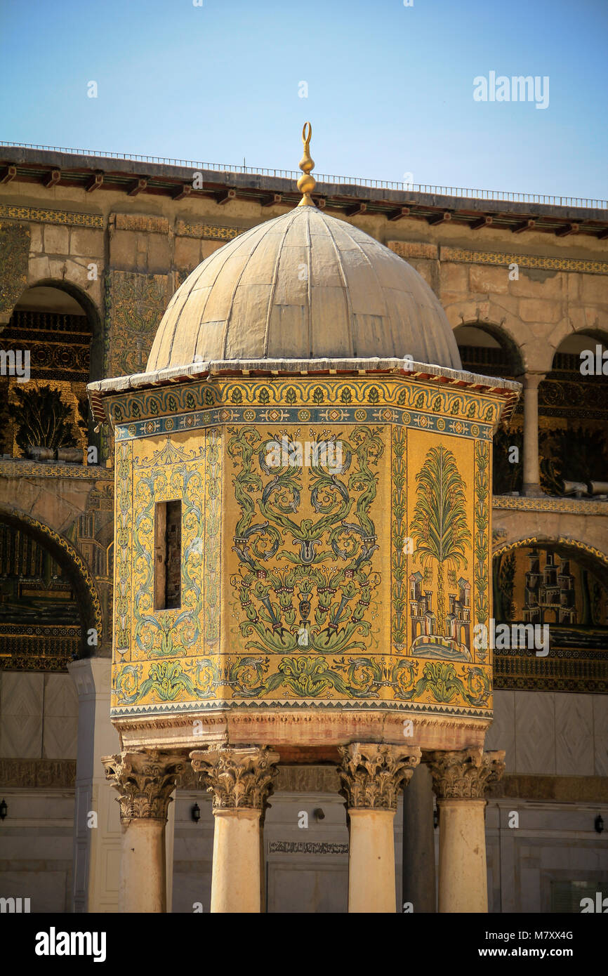 The Umayyad Mosque, also known as the Great Mosque of Damascus is one of the largest and oldest mosques in the world. Stock Photo