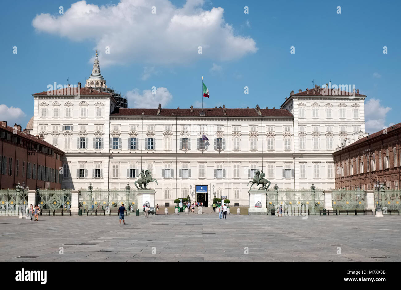 General view of the Royal Palace or Palazzo Reale in the centre of Turin or Torino in the Piedmont or Piemonte region of Italy Stock Photo