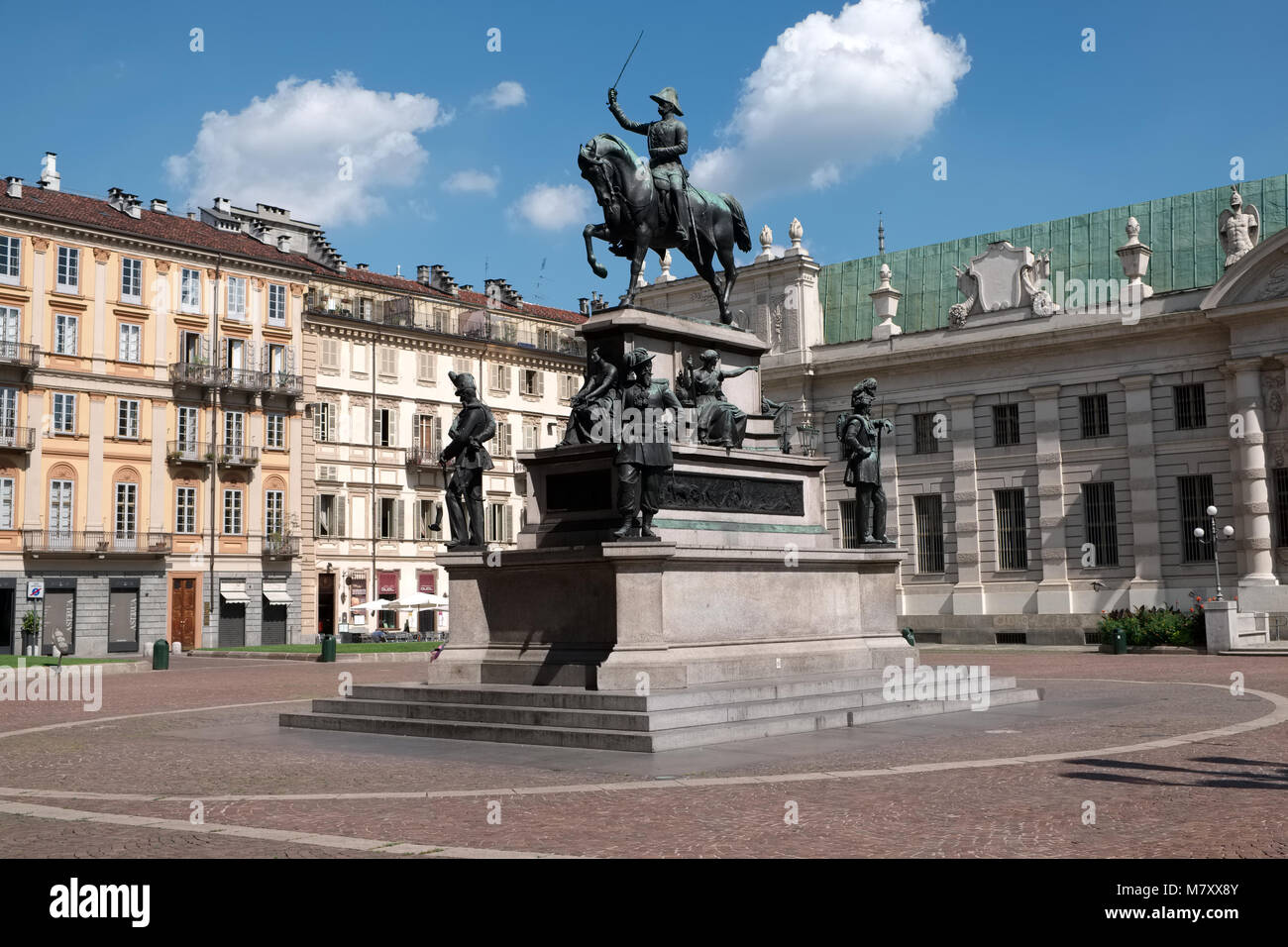 General view of Piazza San Carlo in the centre of Turin or Torino in the Piedmont or Piemonte region of Italy Stock Photo