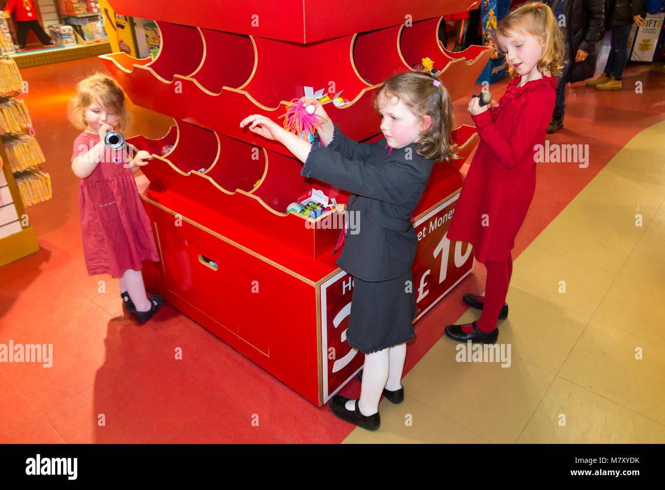 Nuremberg, Germany. 31st Jan, 2023. Nick plays with Flower Market from Smoby  Toys during the Toy Fair novelty show. The toy allows children to create  their own flowers. The 72nd Spielwarenmesse runs