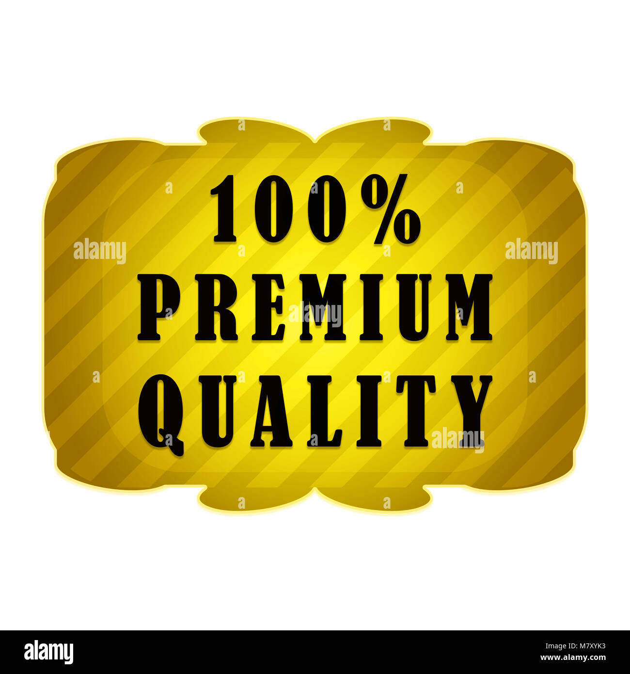 100 percent premium quality seal or label on a white background Stock Photo