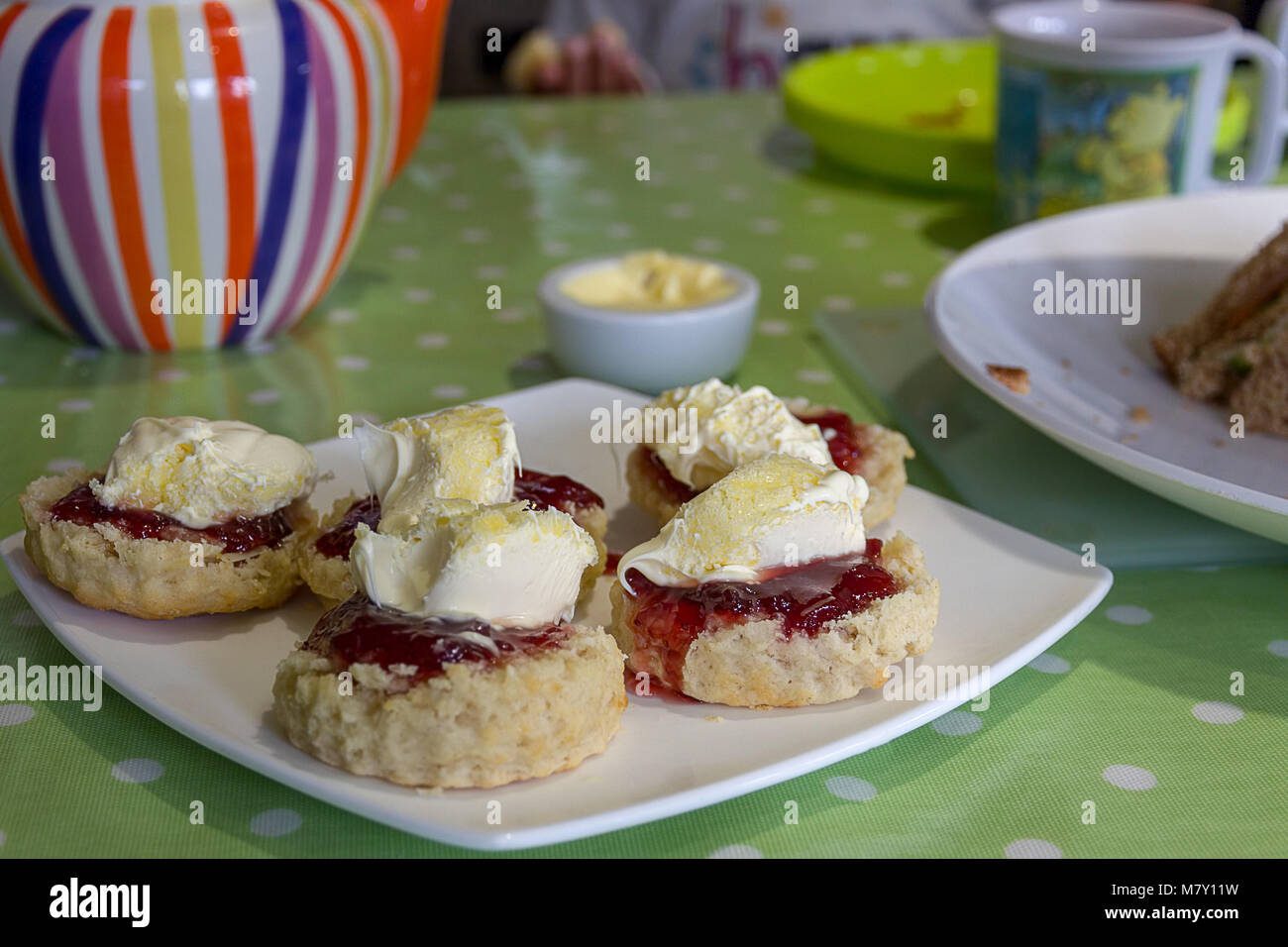 Cornish cream tea scones. Traditionally cream tea scones in Cornwall