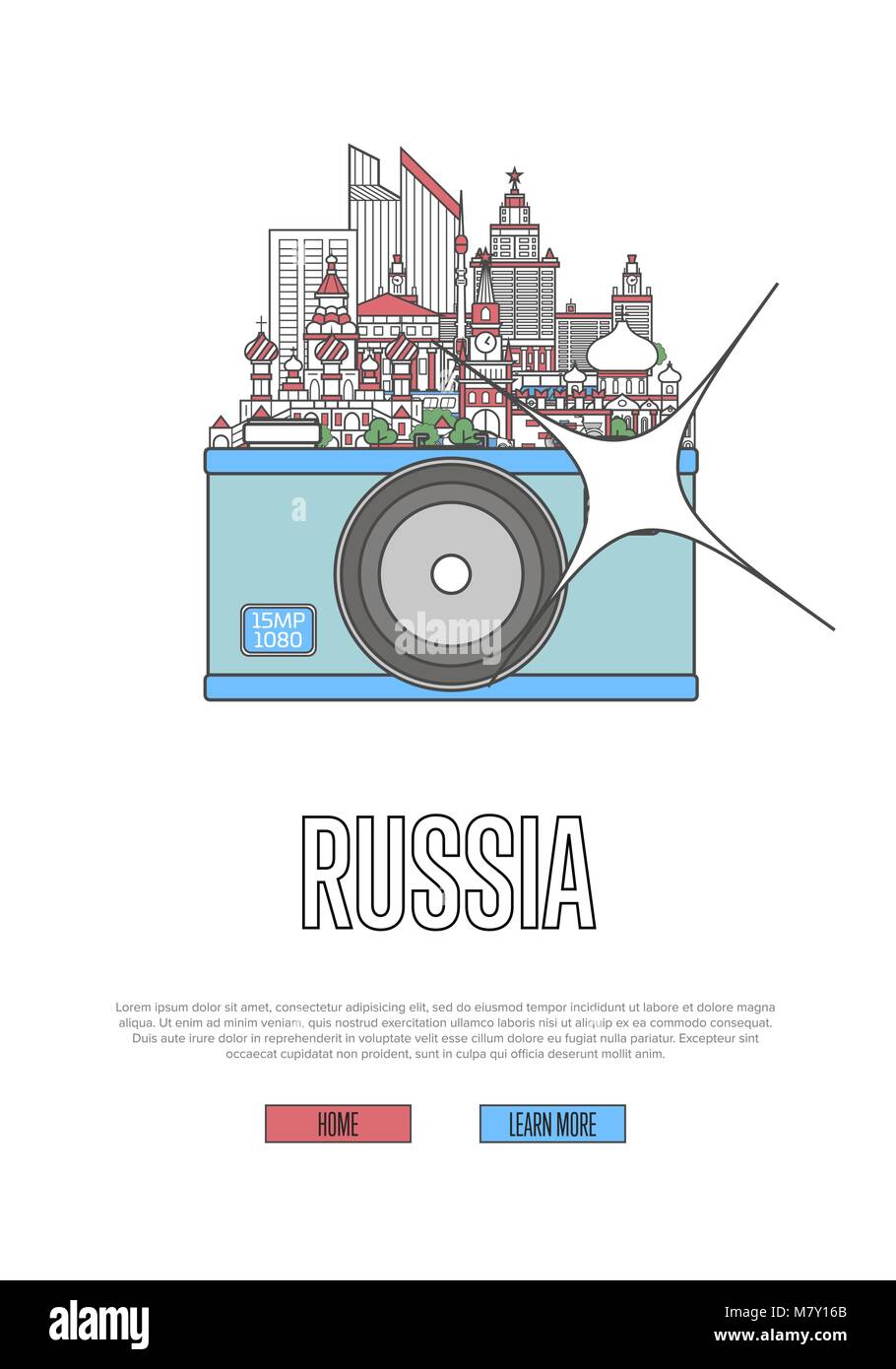Travel Russia poster with camera Stock Vector Image & Art - Alamy