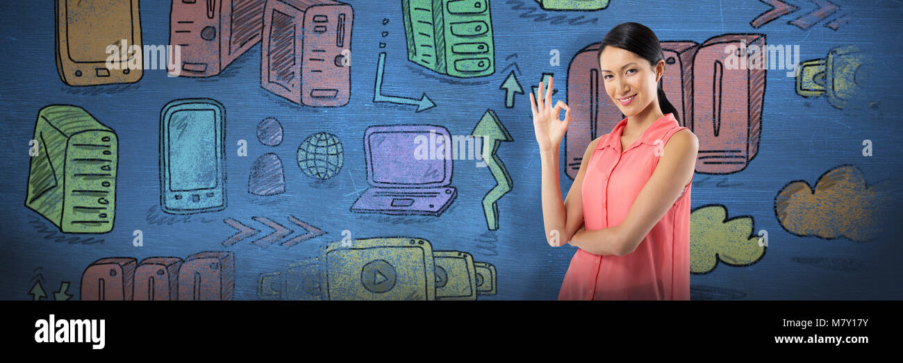 Pretty young woman hand sign hi-res stock photography and images - Alamy