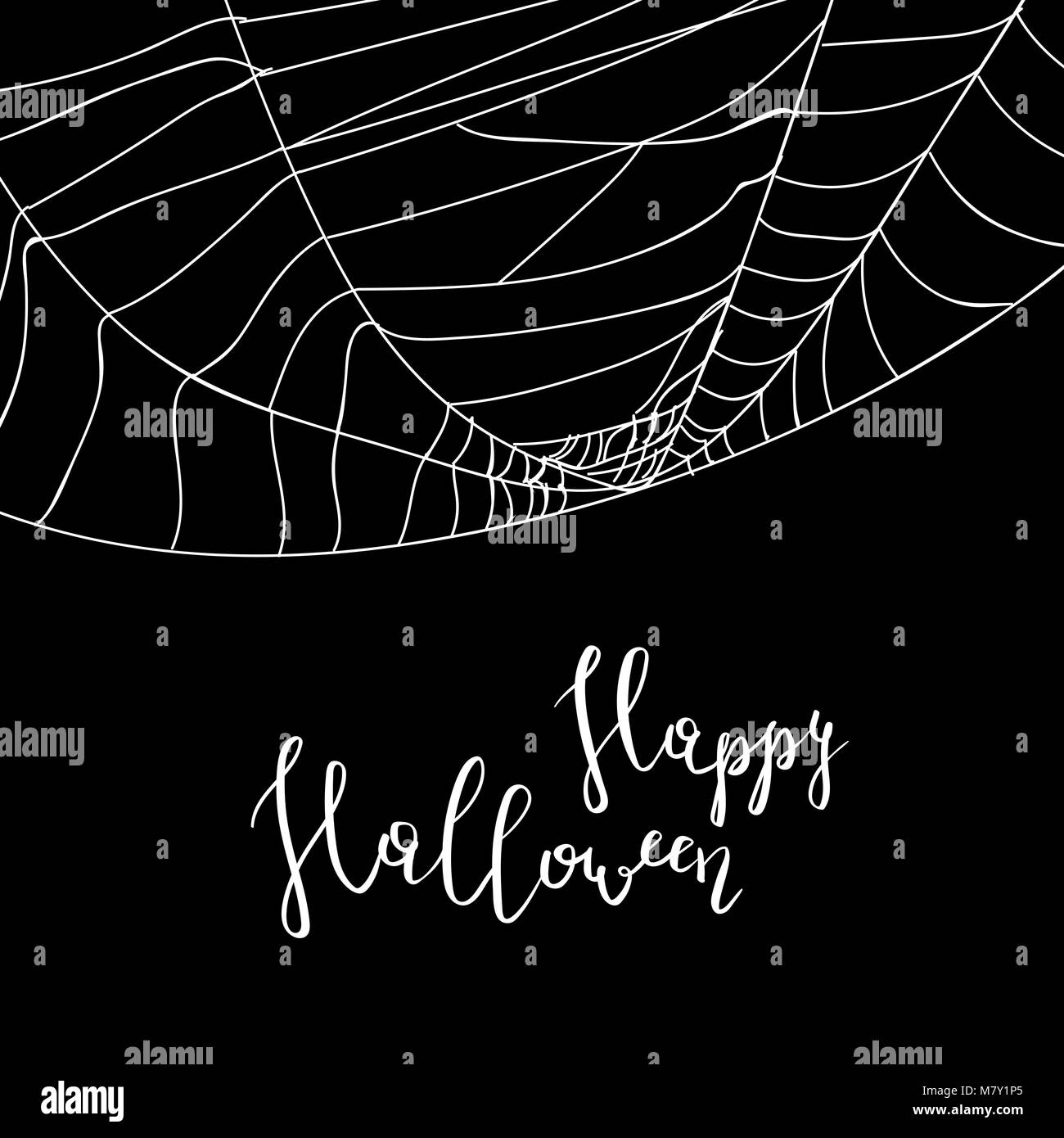 Happy halloween banner with spider cobweb Stock Vector Image & Art - Alamy