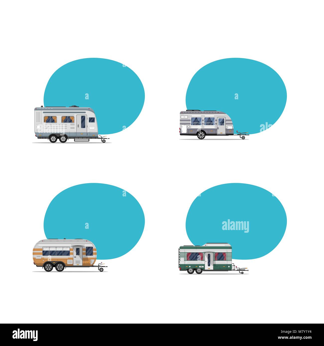 Camping trailers labels isolated on white Stock Vector Image & Art - Alamy