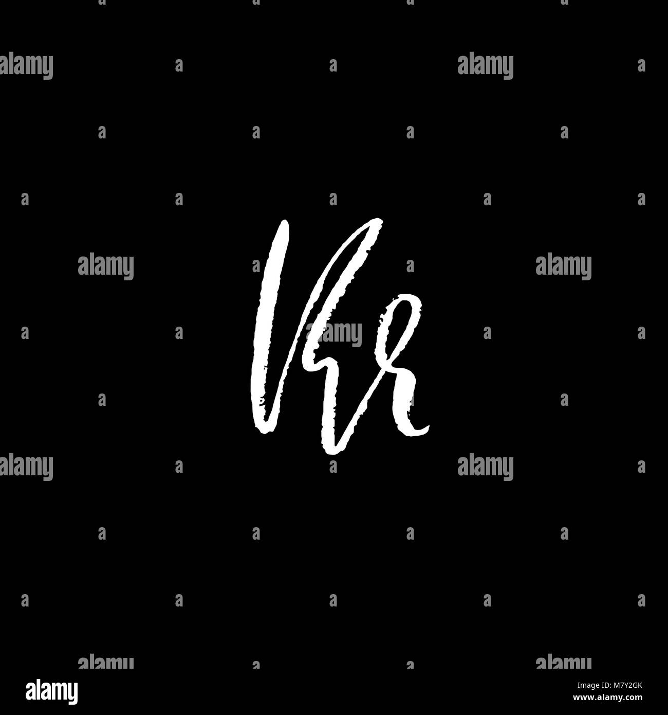 Sharp Letter Font R Letter R. Handwritten by dry brush. Rough strokes textured font. Vector ...