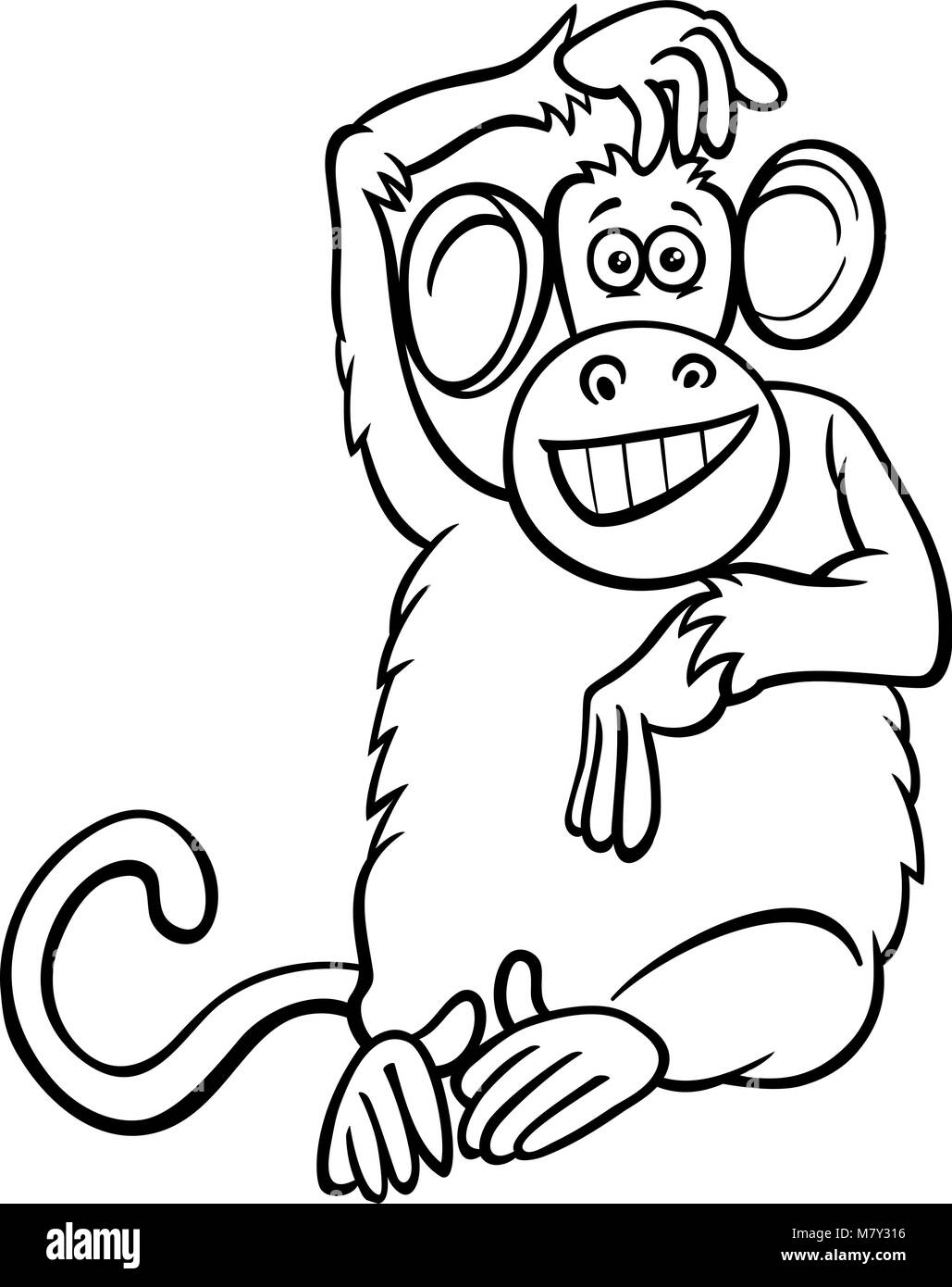 Black And White Cartoon Illustration Of Funny Monkey Primate Animal Stock Vector Image Art Alamy Black And White Cartoon Illustration Of Funny Monkey Primate Animal Stock Vector Image Art Alamy