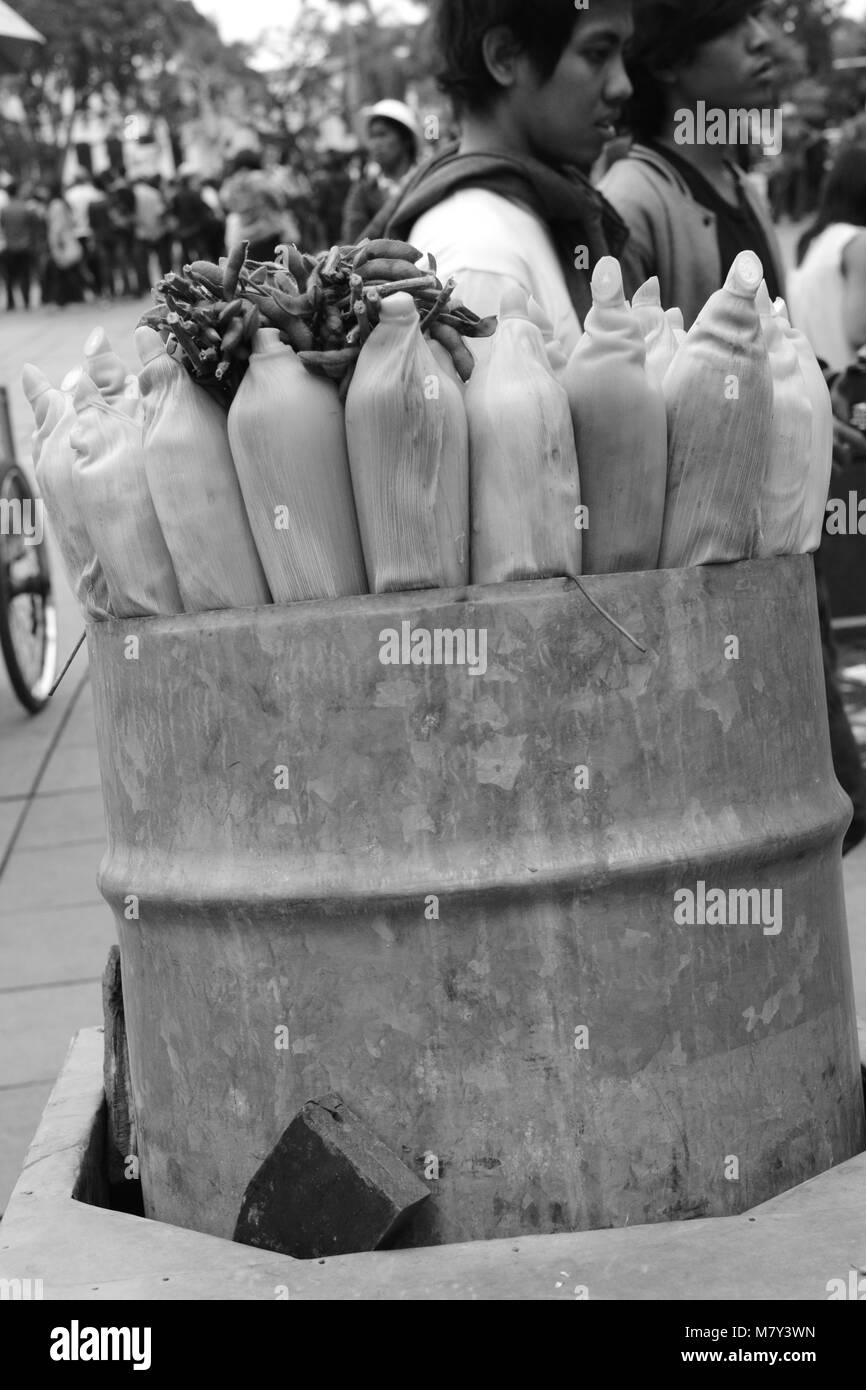 Boiled Corn  Jakarta Street Food Stock Photo