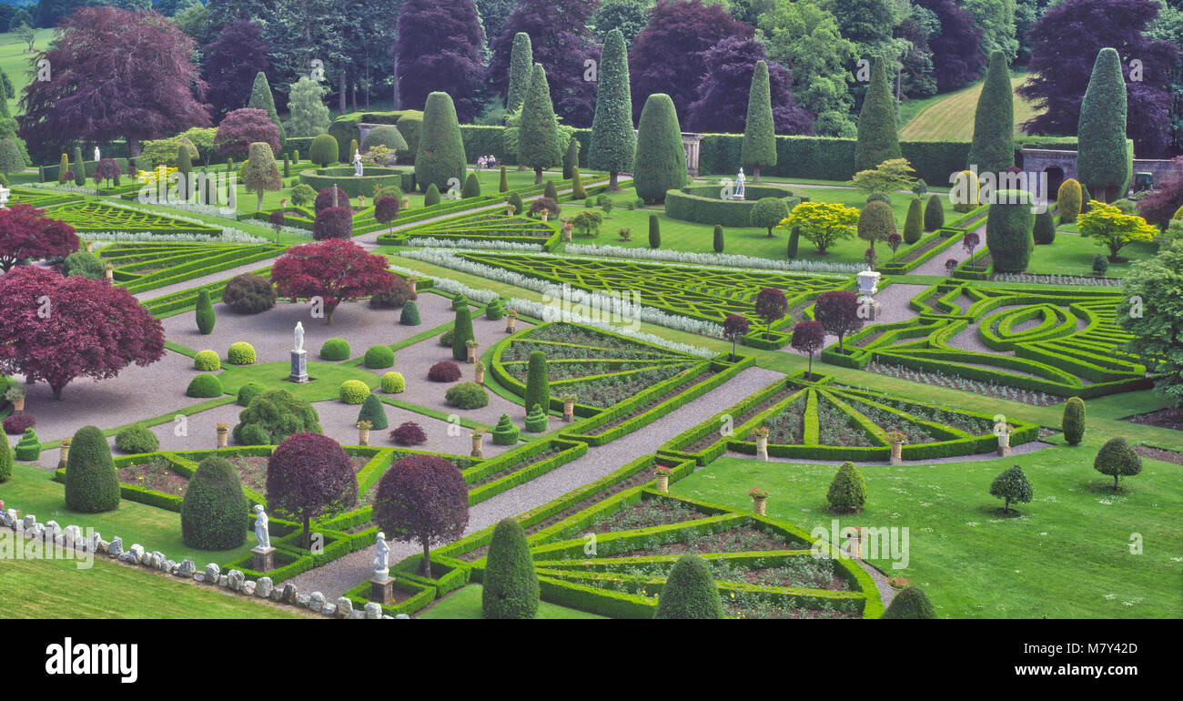 Drummond Castle Gardens, near Crieff, Perthshire, Scotland. Stock Photo