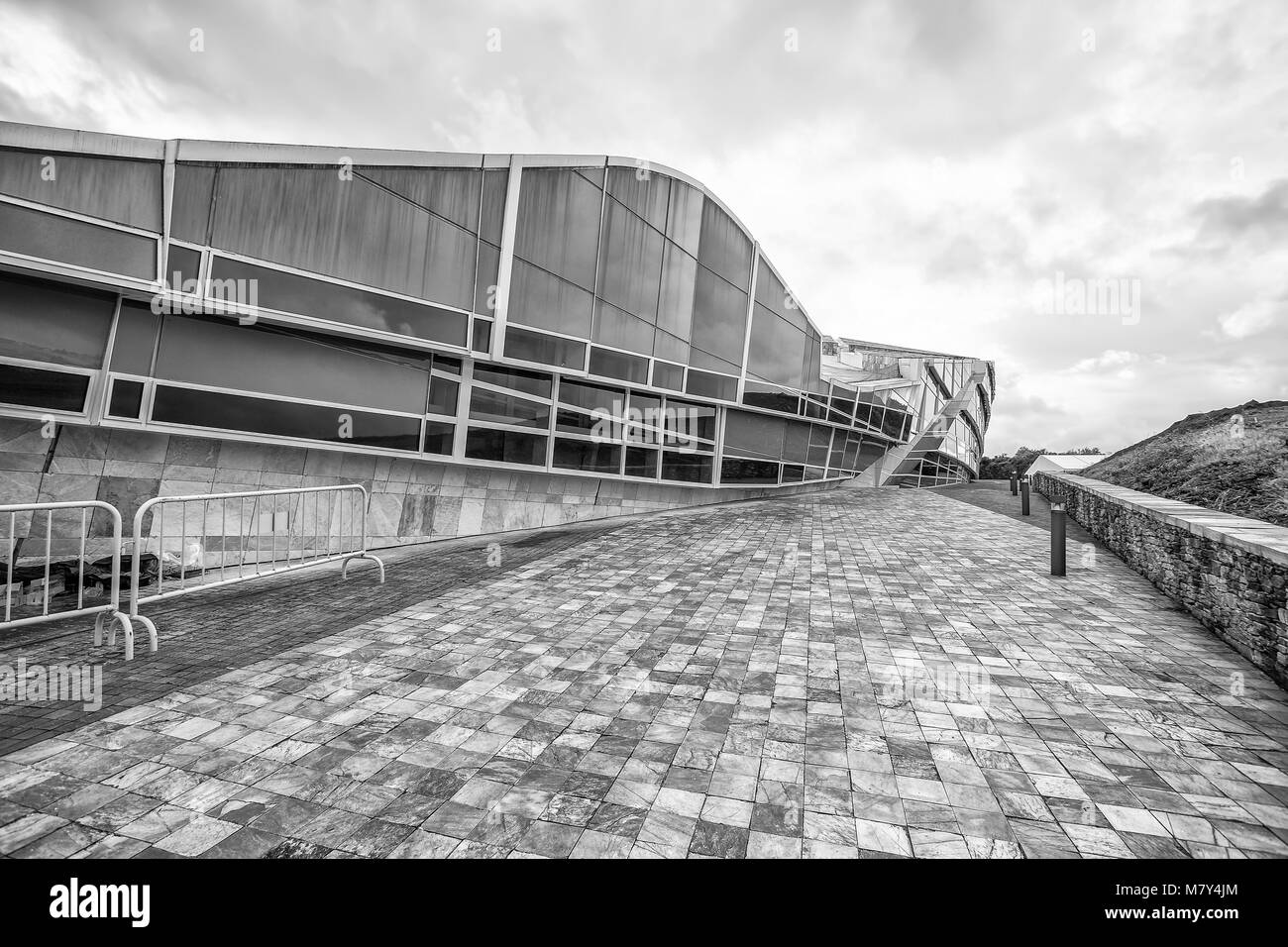 SANTIAGO DE COMPOSTELA,SPAIN - JUNE 15, 2016 :Contemporary architecture,Museum,City of Culture of Galicia, Cidade da cultura de Galicia, designed by P Stock Photo