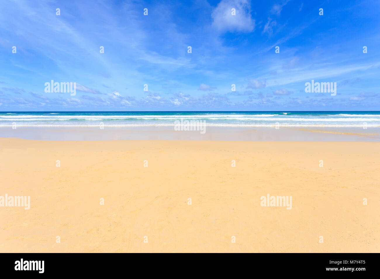 Good weather day at tropical beach, Kata Noi in phuket island, Andaman sea, Thailand Stock Photo