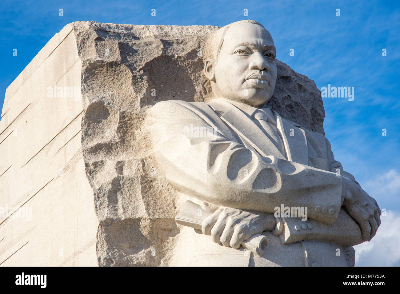 Medium closeup view of the Martin Luther King, Jr. Memorial in Washington, DC. 2018 marks the fiftieth anniversary of Dr. King's assasination, in Apri Stock Photo