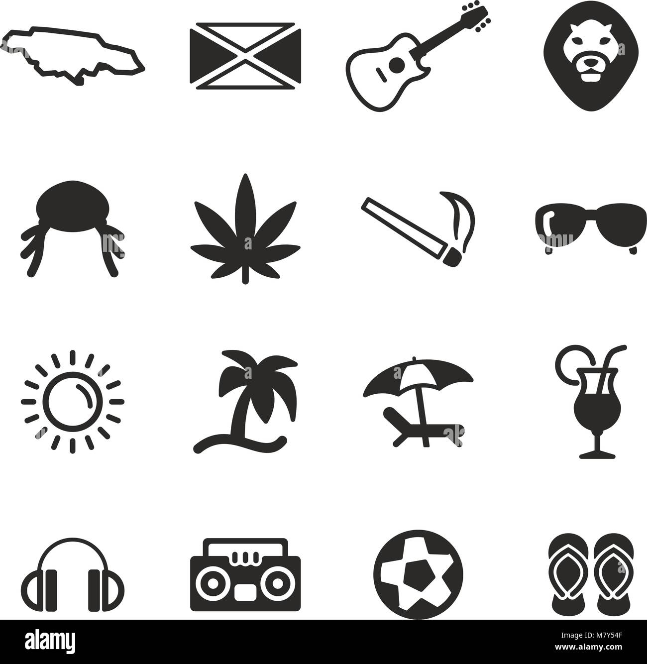 Simple black map jamaica hi-res stock photography and images - Alamy
