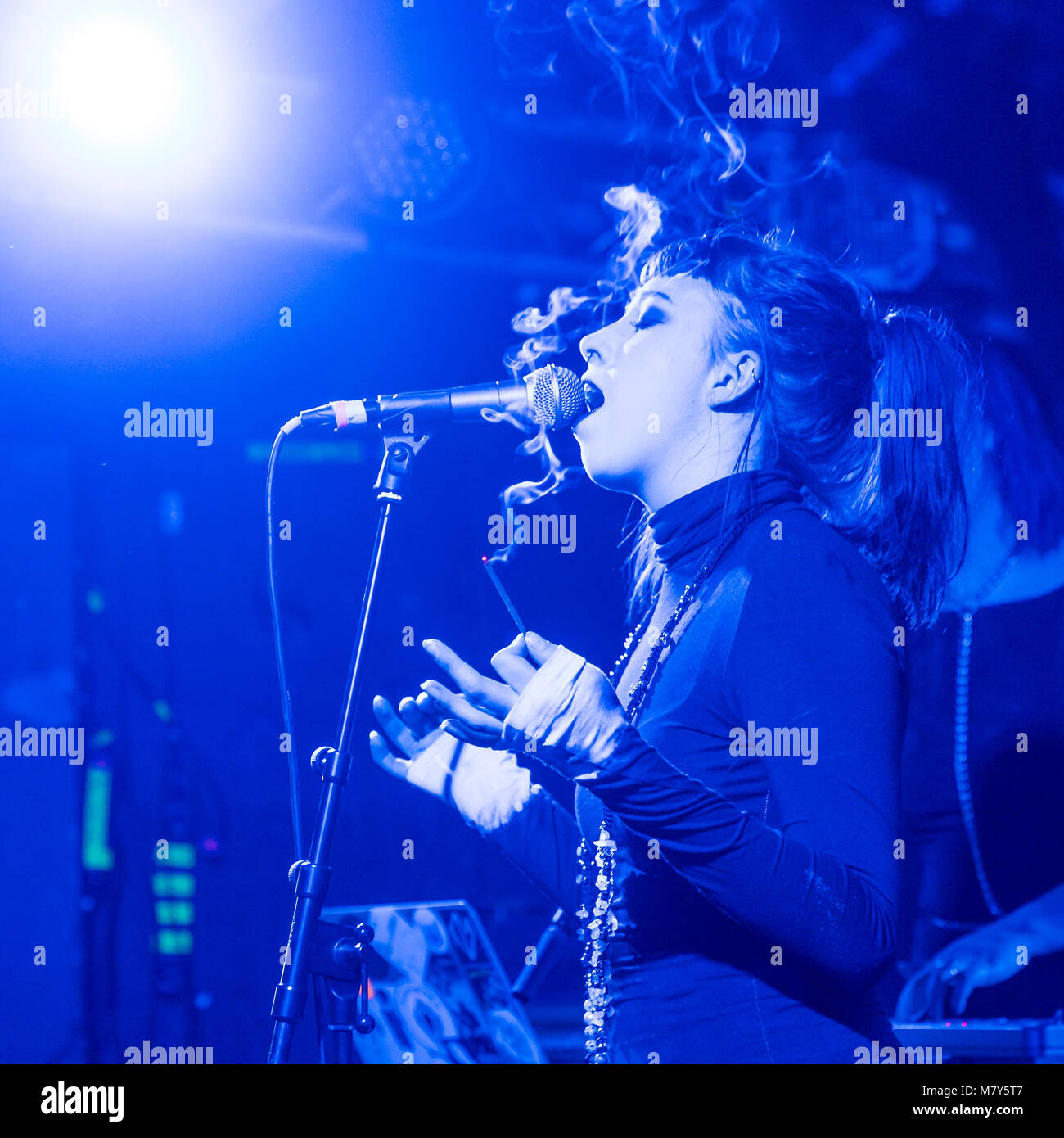 Singer with Incense, Iceland Airwaves, Musical Festival, Reykjavik, Iceland Stock Photo