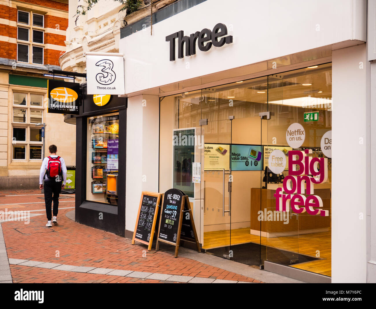 Three Mobile Phone Store, Reading, Berkshire, England Stock Photo Alamy