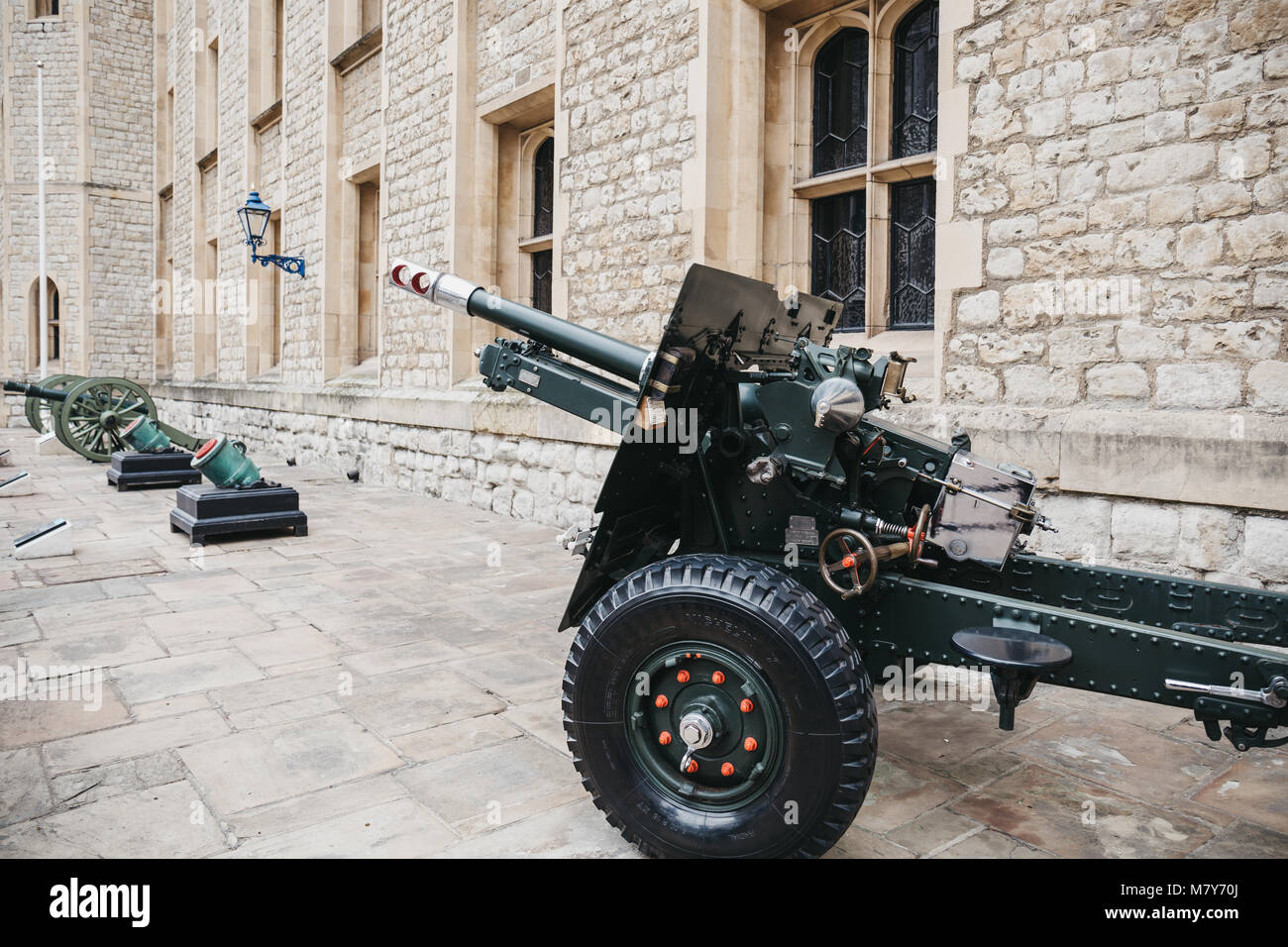Cannons outside The Jewel House, a vault housing the British Crown