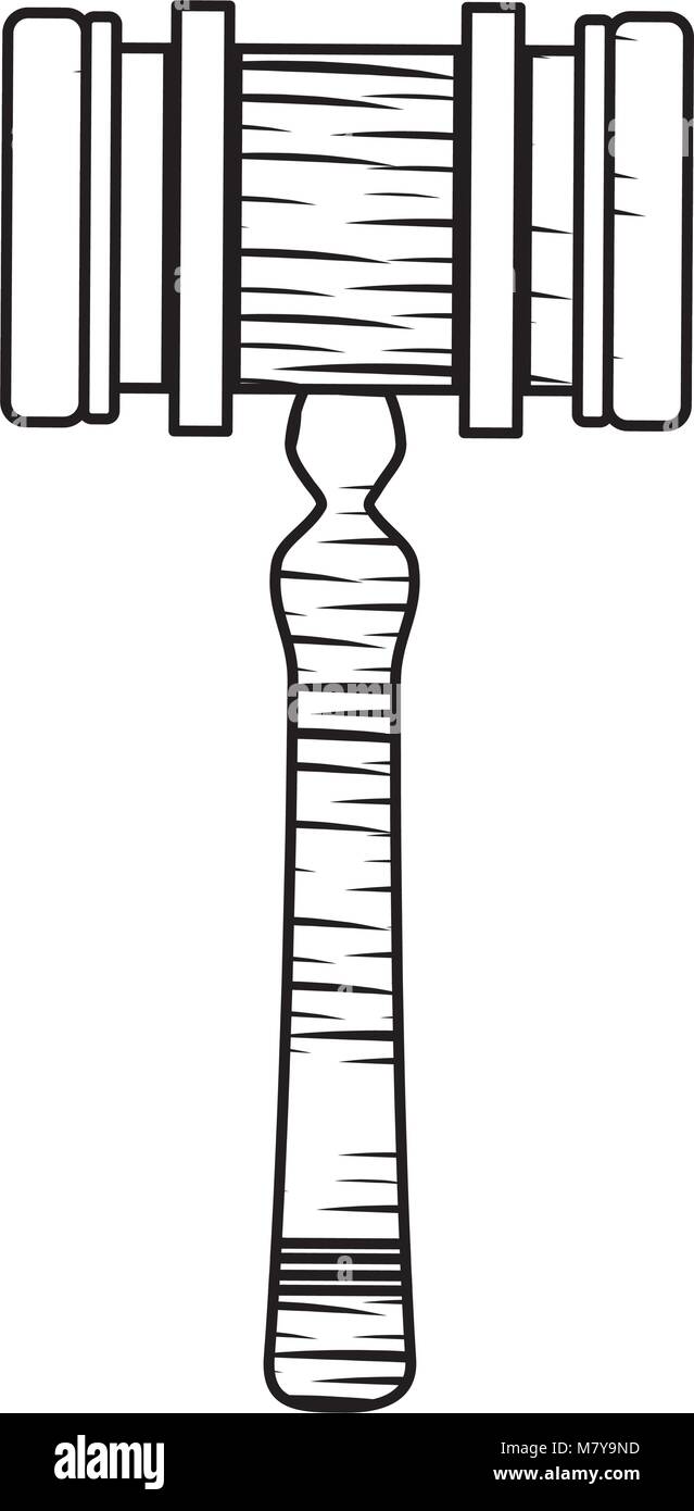 Law hammer icon over white background, vector illustration Stock Vector