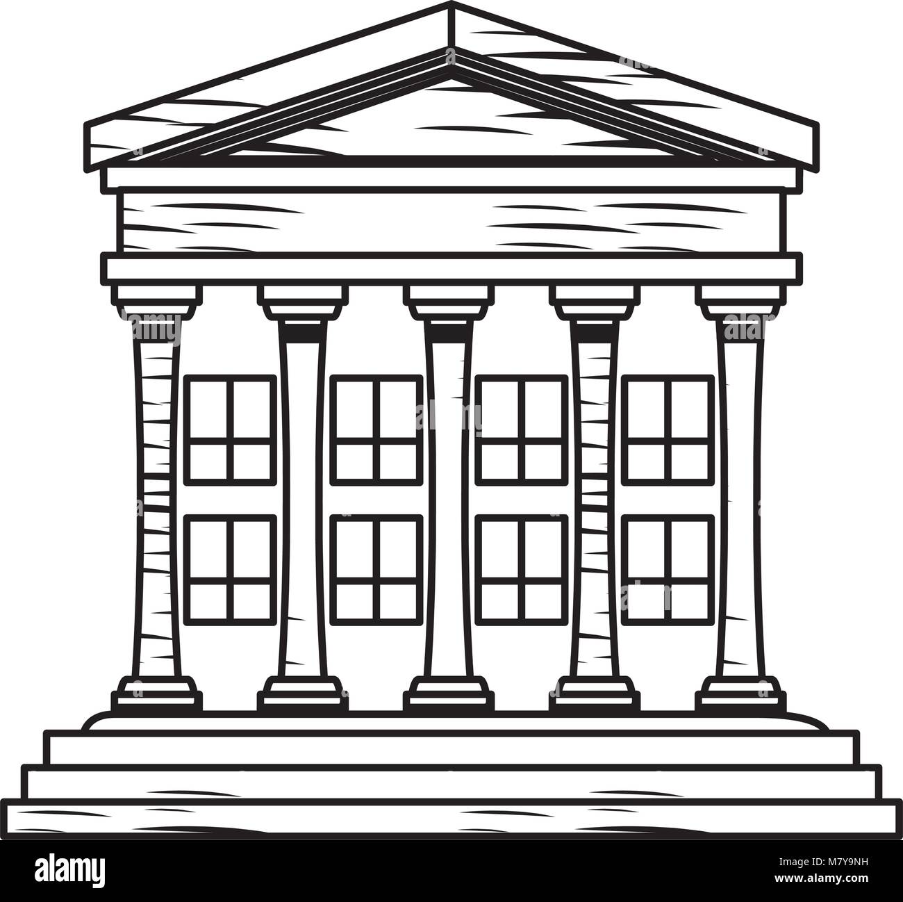 Court building icon over white background, vector illustration Stock ...