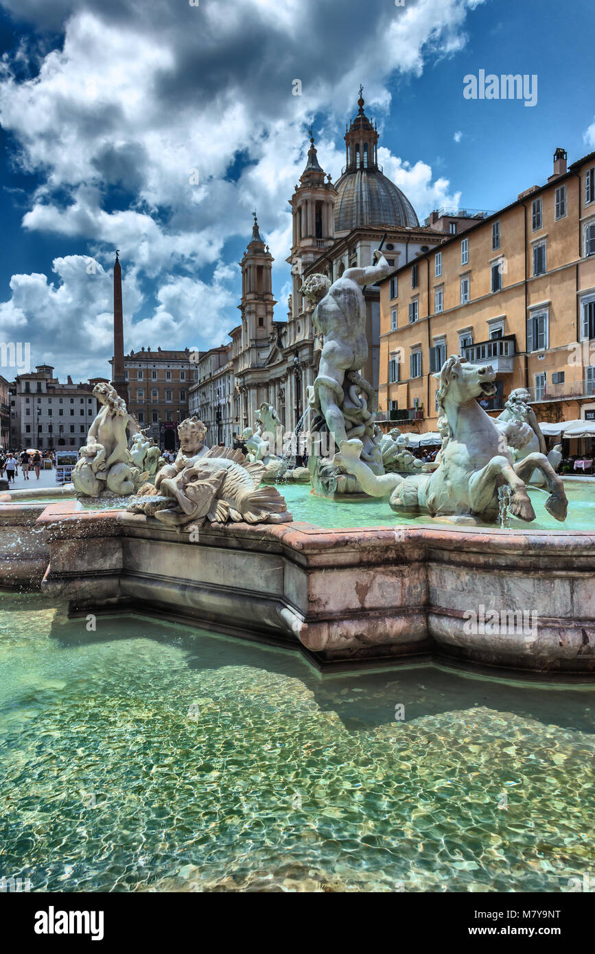 Piazza Navona Rom Stock Photo