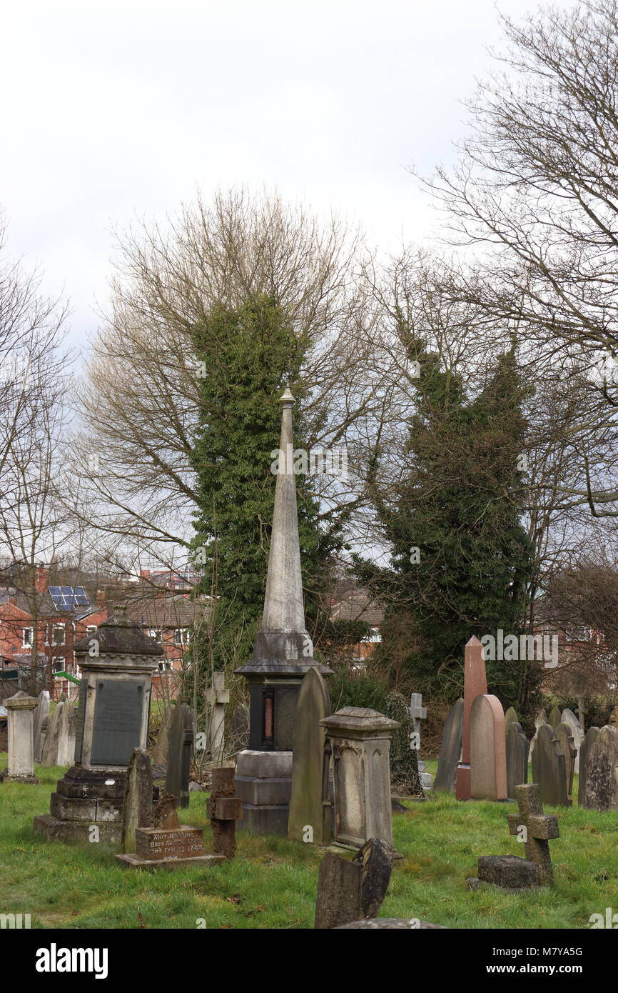 graves at Priory church, Worksop, Notts, UK Stock Photo
