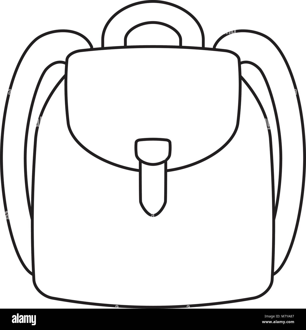 school backpack icon over white background, vector illustration Stock