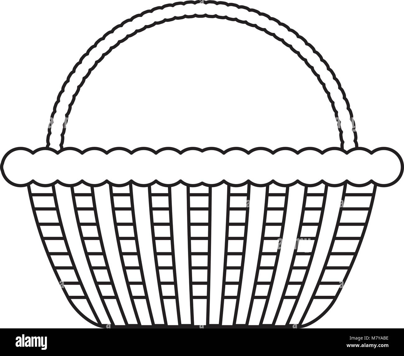 picnic basket icon over white background, vector illustration Stock ...