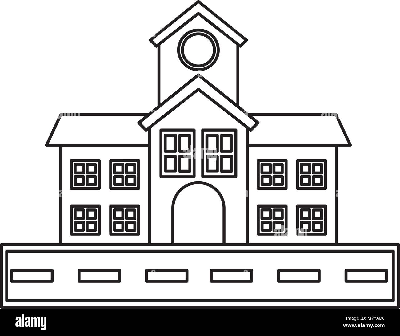 school building icon over white background, vector illustration Stock ...