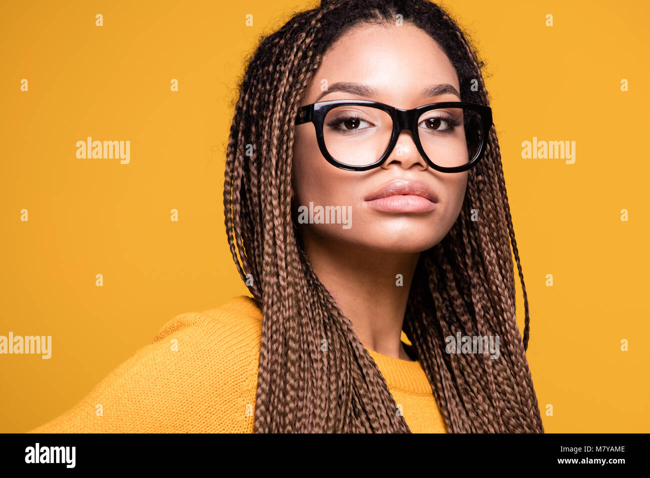 Portrait Of Young Beautiful African American Teenager Girl With
