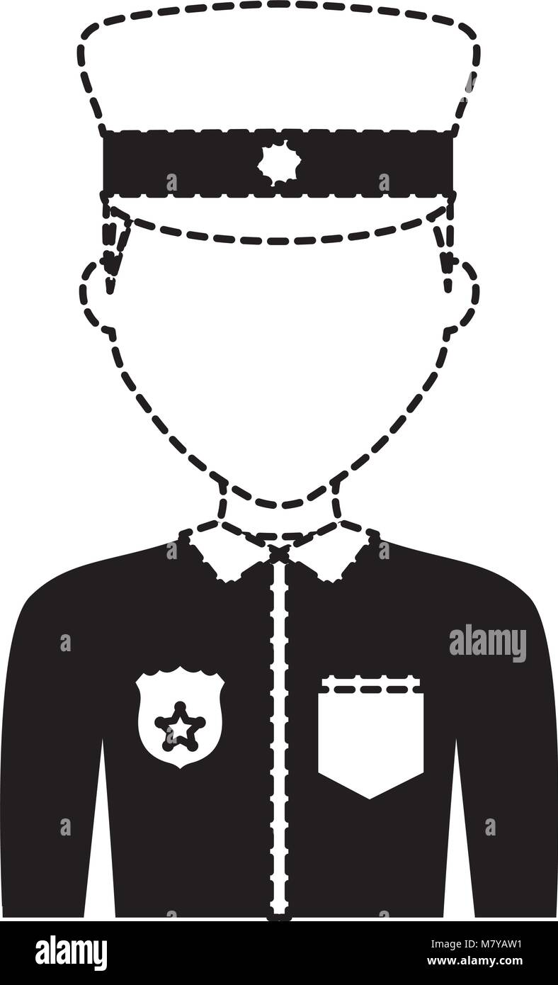avatar police man icon over white background, vector illustration Stock ...