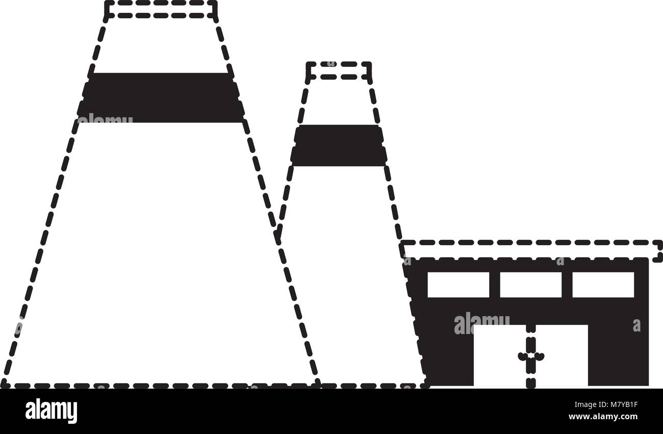 Industrial building icon over white background, vector illustration ...