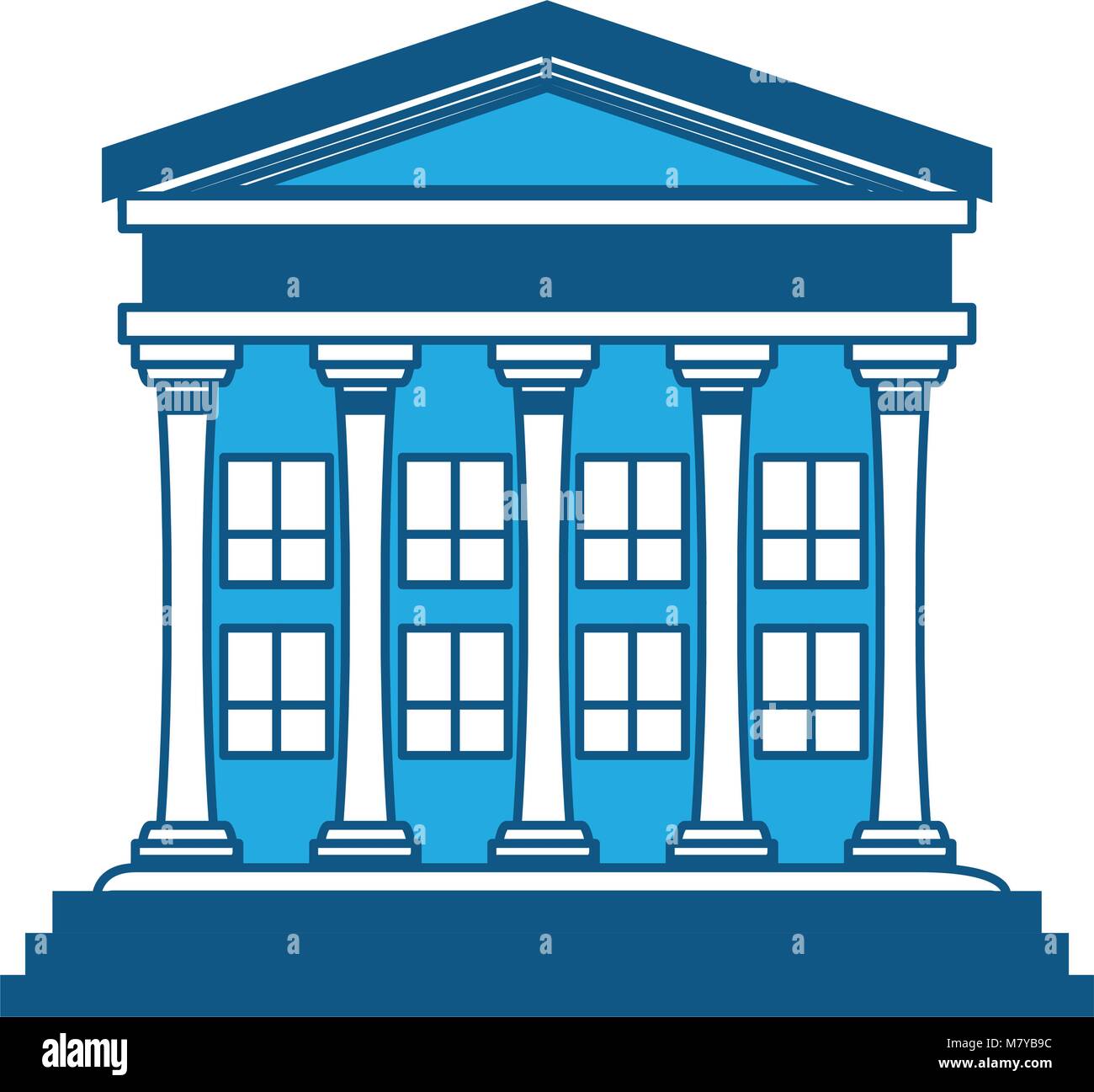 Blue icon classical bank building hi-res stock photography and images ...