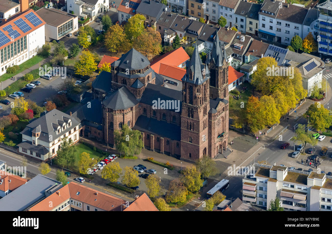Aerial view, St. Sakrament Saardom, Dillingen / Saar, Saarland, Germany, Europe, birds-eyes view, aerial view, aerial photography, aerial photography, Stock Photo