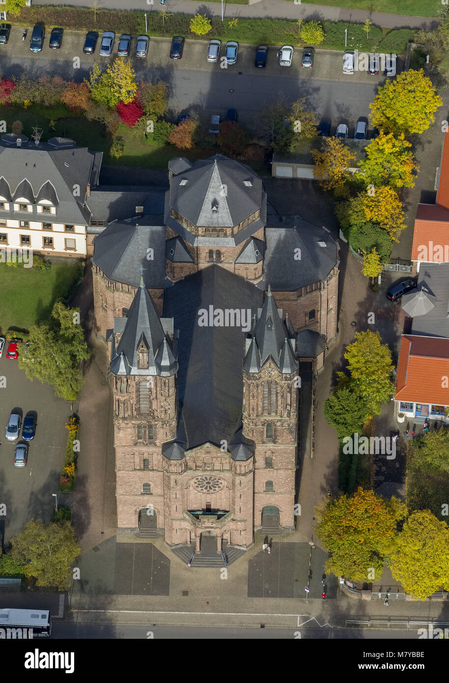 Aerial view, St. Sakrament Saardom, Dillingen / Saar, Saarland, Germany, Europe, birds-eyes view, aerial view, aerial photography, aerial photography, Stock Photo