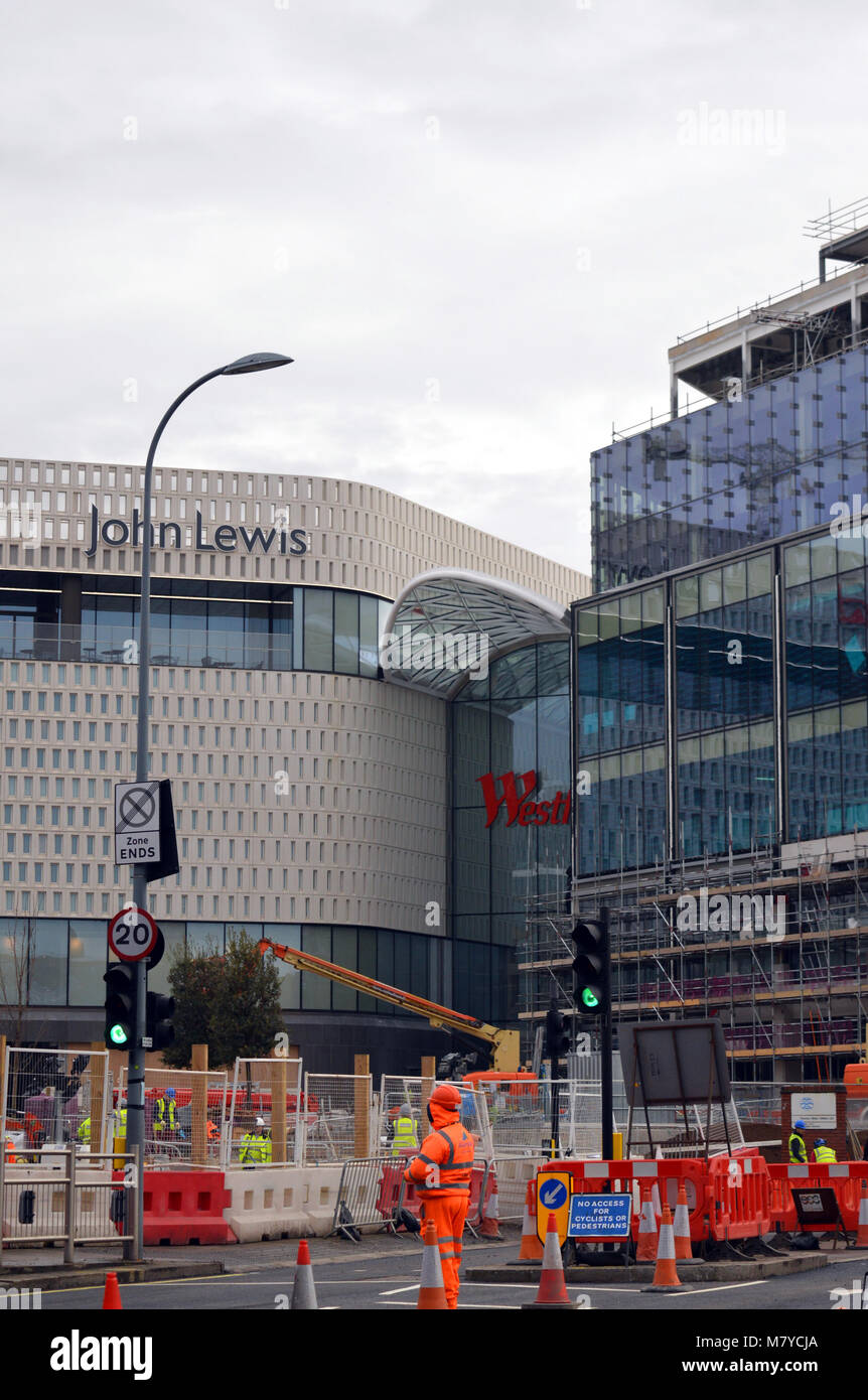 On-going construction of extension to Westfield,  White City, London including new John Lewis store Stock Photo