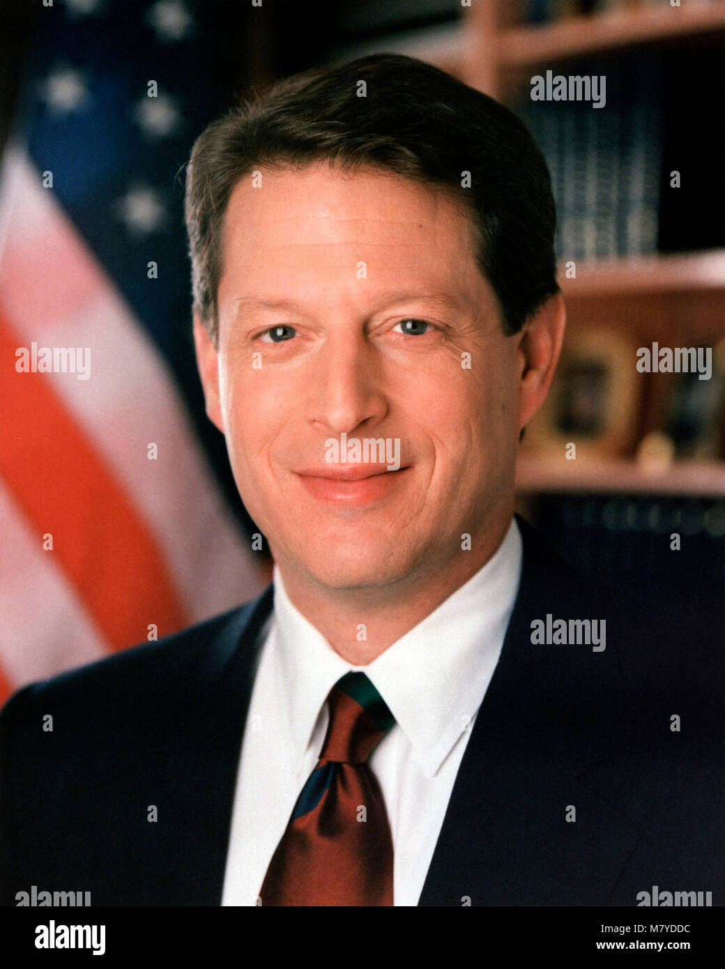 Al Gore (1948 - ). Portrait of Albert Arnold Gore Jr, who was vice-President of the United States under Bill Clinton from 1993-2001. Official government portrait, 1994. Stock Photo